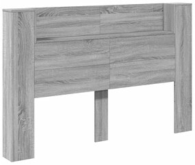 Testiera con contenitore a led grigio sonoma 160x16,5x103,5 cm