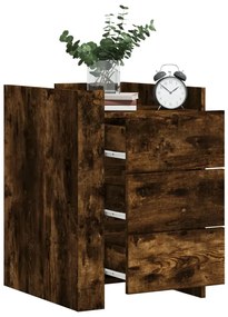 Comodino Rovere Fumo 45x50x65 Cm İn Legno Multistrato /