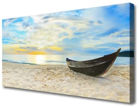 Stampa quadro su tela Barca, Spiaggia, Mare 100x50 cm