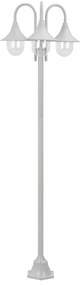 Lampione Da Giardino E27 220 Cm İn Alluminio 3 Lampade Bianco /