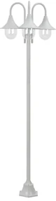 Lampione Da Giardino E27 220 Cm İn Alluminio 3 Lampade Bianco /