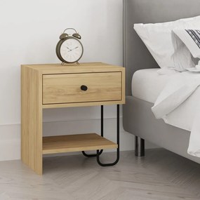 Comodino in rovere con ripiani in colore naturale Saturne - Marckeric