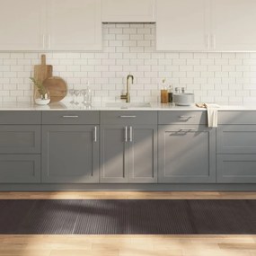 Tappeto Rettangolare Marrone Scuro 80x400 Cm İn Bambù /