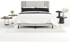 Letto matrimoniale imbottito grigio chiaro con contenitore 180x200 cm Musca - Maison de Rêve