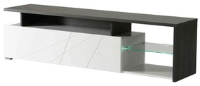 MISTIE - porta tv anta decorata moderno minimal in legno cm 170 x 41,5 x 46,5 h