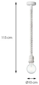 Lampadario a sospensione con filo LEONARDO ROPE 1xE27/10W/230V bianco