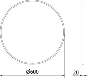 Mexen Loft specchio da bagno rotondo 60 cm, cornice inox - 9850-060-060-000-10