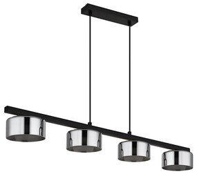 Globo 16055-4HS - Lampadario LED a sospensione con filo HIGGINS 4xGX53/6W/230V fumé/nero