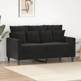 Divano A 2 Posti Nero 120 Cm İn Velluto /