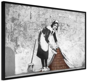 Poster  Banksy: Sweep it Under the Carpet  Cornice Quadri Cornice nera, Larghezza x Altezza Home decor 30x20