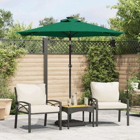 Ombrellone Giardino Con Led Palo Acciaio Verde 225x225x212 Cm /