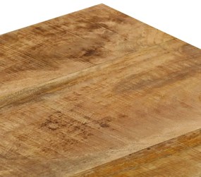 Tavolino da caffè 100x50x35cm legno massello di mango e acciaio