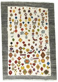Gabbeh Tappeto 140 x 100 Beige (Iran) Annodato A Mano