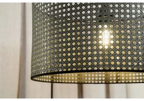 Duolla - Lampadario a sospensione con filo ROLLER RATTAN 1xE27/15W/230V diametro 45 cm nero