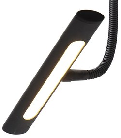 Applique da parete di design nera 18,5 cm con LED e dimmer - Tableau