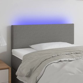 Testiera A Led Grigio Scuro 100x5x78/88 Cm İn Tessuto /