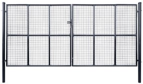 Cancello Per Giardino İn Acciaio Zincato Grigio 400x175 Cm /