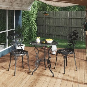 Set Da Bistrot 3 Pz İn Alluminio Pressofuso Nero /