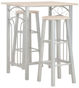 Set Da Bar 3 Pz İn Legno E Acciaio /