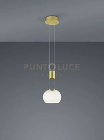Sospensione madison led metallo ottone e vetro sfera bianco 342010108