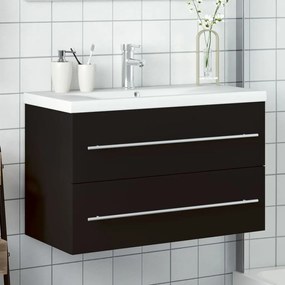 Mobile da bagno con lavabo integrato nero