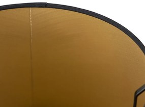 Paralume in cotone nero con interno dorato 25/20/16