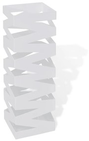 Portaombrelli Bastoni Passeggio Quadrato Acciaio 48,5 Cm Bianco /