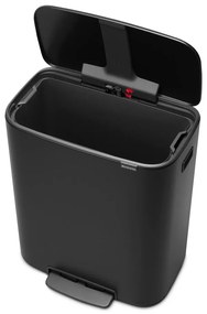 Bidone in acciaio nero opaco 60 l Bo - Brabantia