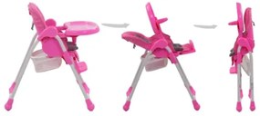 Seggiolone Pappa per Bambini Rosa e Grigio