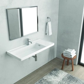 Kamalu - lavabo sospeso ceramica 60cm bianco lucido litos-tt86