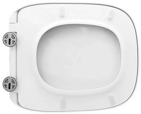 Coppia sanitari sospesi in ceramica con sedile soft-close bianco lucido Rak Illusion