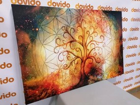 Stampa su tela – Albero con fiore della vita