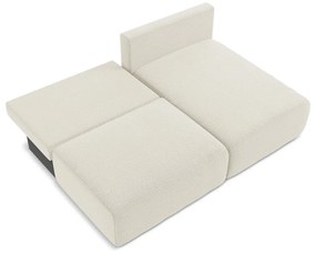 Divano angolare color crema allungabile/con contenitore (con penisola a destra) Kalena – Makamii