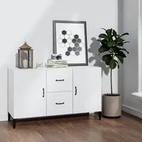 Credenza Bianca 100x36x60 cm in Legno Multistrato 812519