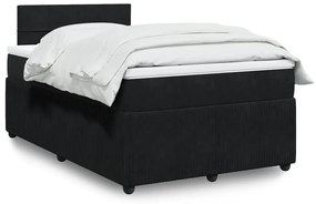 Giroletto A Molle Con Materasso Nero 120x200 Cm İn Velluto /