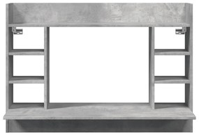 Scrivania a parete grigio cemento 105x48x75cm legno multistrato