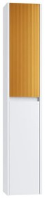 Colonna per mobile bagno Niwa 2 ante P 27 x L 30 x H 160 cm laccato opaco bianco con vetro senape cannettato