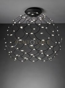 Lamoi lampada da soffitto grande nero a led 2700k  9939lm 99w d.80cm