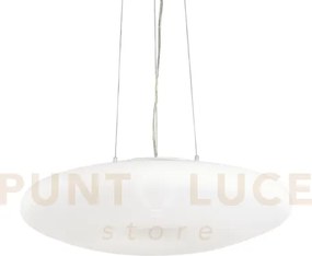 Glory sospensione in vetro bianco 5 luci attacco e27 d.60cm