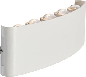 Lampada da parete per esterni bianca con LED 10 luci IP54 - Silly
