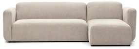Kave Home - Divano modulare Neom 3 posti chaise longue destra/sinistra beige 263 cm