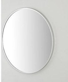 Specchio con cornice argento 80 cm in alluminio design moderno