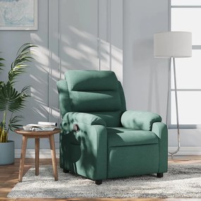 Poltrona Reclinabile İn Tessuto Verde Scuro /