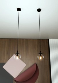 Lampada a sospensione COSMO 1 BL in acciaio e vetro E14