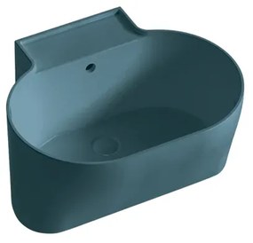 Lavabo da appoggio Tino COLAVENE ovale piletta non inclusa in ceramica L 60 x H 35 x P 50 cm petrolio opaco piletta non inclusa