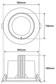 Faro LED da Incasso 44W Orientabile Rotondo, Foro Ø160mm, Bianco, PHILIPS Certadrive - ROSA ALIMENTARE Colore Rosa Alimentare