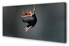 Quadro su tela Una donna in un vestito nero 100x50 cm