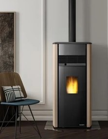 Palazzetti Aurora 9 US Pro 2 Stufa ermetica a Pellet ad aria Ecofire in ghisa e acciaio Caffellatte