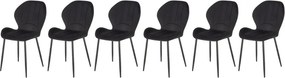Set di 6 sedie K538 in velluto nero