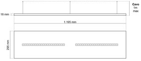 Pannello LED Sospeso 120x30 28W/36W/42W CCT CRI92 con driver Philips Colore Bianco Variabile CCT